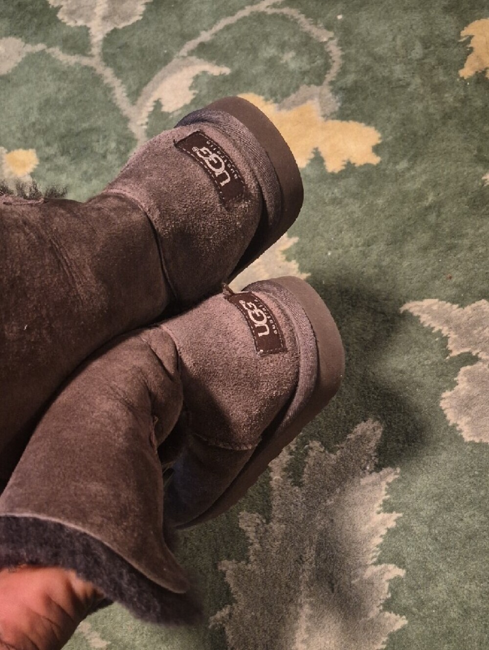 UGG Chestnut Suede Shearling Short Boots - Picture 4 of 6
